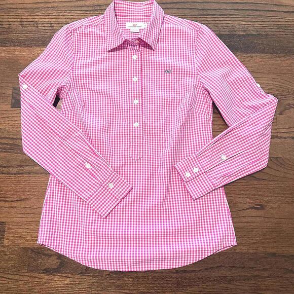 Vineyard Vines Tops - NWOT Women's Vineyard Vines Pink Popover Shirt Size 0